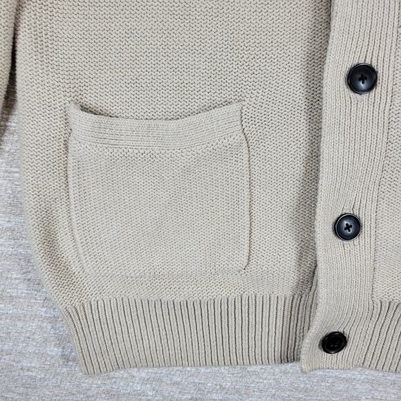 Gap Shawl Collar Cardigan Sweater Size XL Oatmeal Knit Cotton Grandpa Old Money - Picture 10 of 15